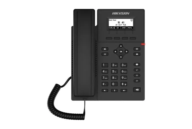 هاتف SIP DS-KP6000-HE1 من Hikvision – شاشة نقطية 2.3 بوصة، 4 خطوط SIP، صوت عالي الدقة، دعم PoE