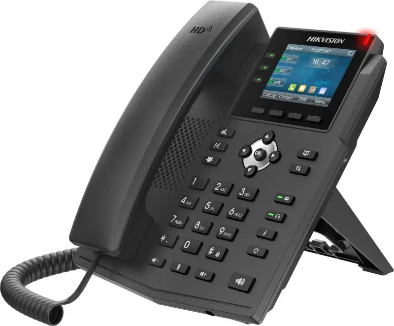 هاتف SIP DS-KP8000-HE1 من Hikvision – شاشة 2.8 بوصة، صوت عالي الدقة، دعم PoE، 6 خطوط SIP